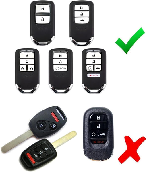 Black/Red Carbon Pattern Hard Key Cover For Honda Accord Civic CR-V HR-V Odyssey