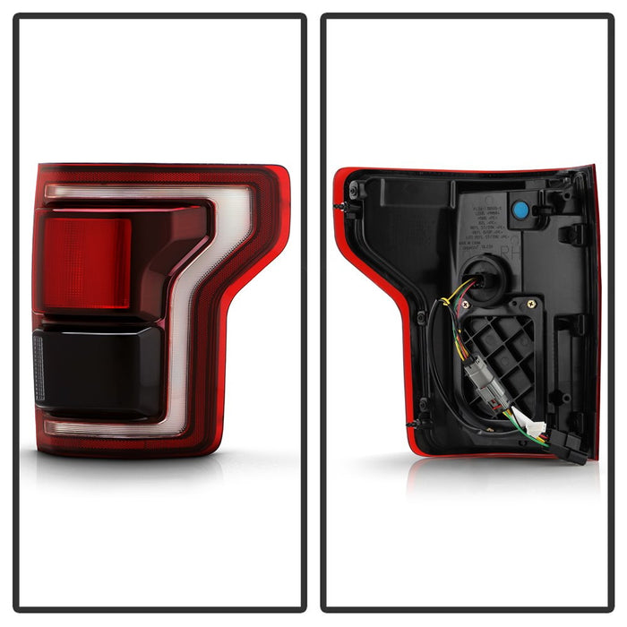 Red Smoked Raptor BSD Style LED Tail Lights For 15-20 Ford F150 Fit Halogen Tail