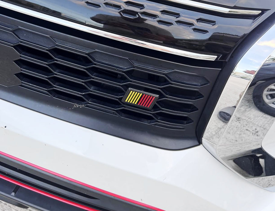 Ralliart Theme Grille Badge Emblem w/ Mesh Bolting Monut Bracket For Mitsubishi