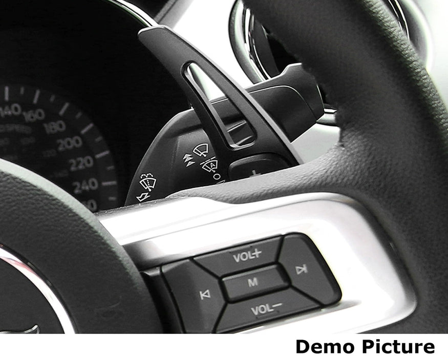 Gloss Black Finish Large Steering Wheel Paddle Shifters For Ford 2015-23 Mustang
