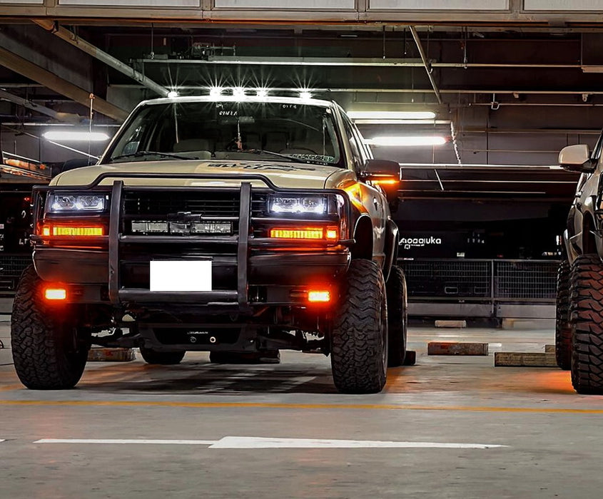 Clear Lens White Full LED Cab Roof Lamps For Chevy/GMC C/K Series 1500 2500 3500