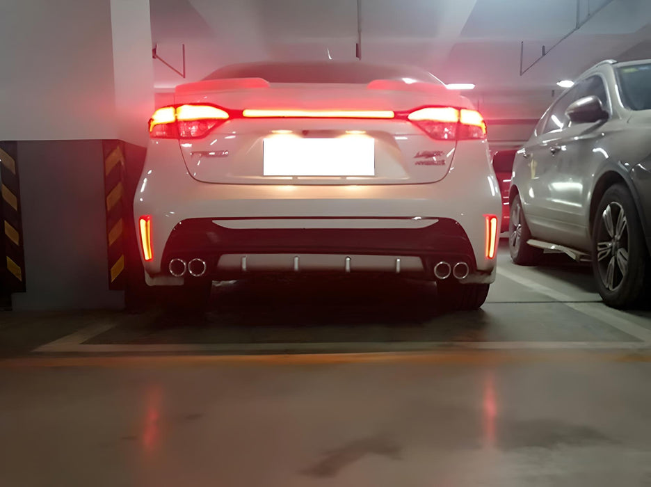 Smoked Lens LED Bumper Reflectors w/ Sequential Blink For 2019-22 Toyota Corolla