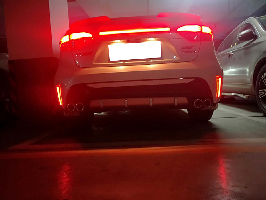 Smoked Lens LED Bumper Reflectors w/ Sequential Blink For 2019-22 Toyota Corolla