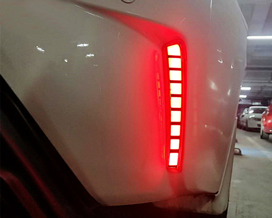 Smoked Lens LED Bumper Reflectors w/ Sequential Blink For 2019-22 Toyota Corolla
