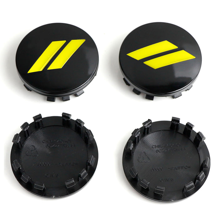 4pc 63mm Yellow //Slash Wheel Center Caps For Dodge Charger Challenger Durango