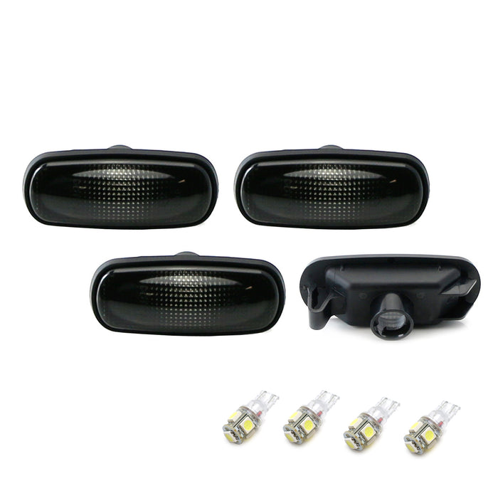 Smoke Lens Front/Rear Side Marker Lamps w/ Whit LED For 2003-09 RAM DRW Fenders