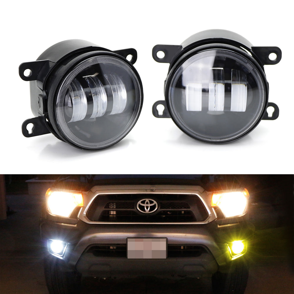 White/Yellow Dual Color 20W High Power LED Fog Light Kit For Honda Nissan Subaru