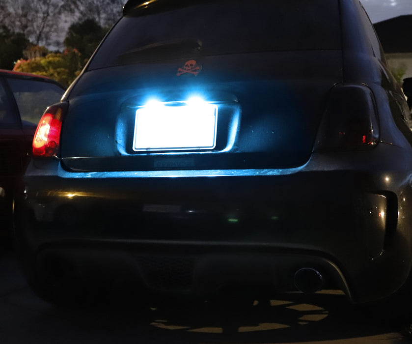 Ice Blue Full LED License Plate Lights For Fiat 500, WK2 Grand Cherokee, Levante