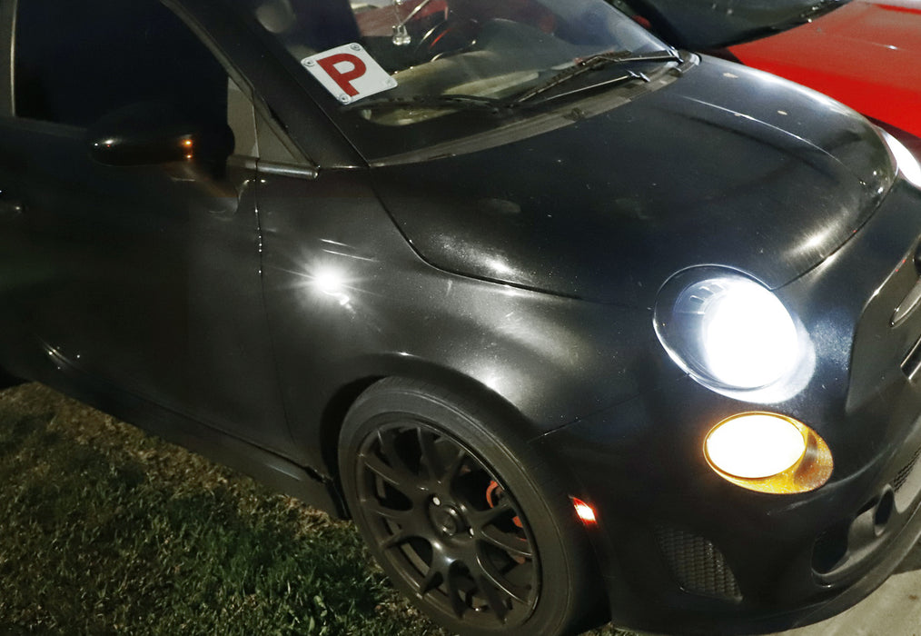 Smoke Lens White Full LED Side Marker Lights For 07-19 Fiat 500 500e 500c Abarth