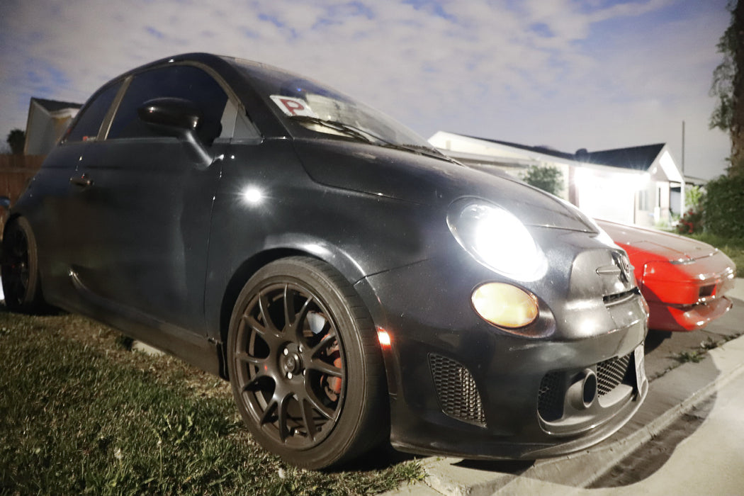 Smoke Lens White Full LED Side Marker Lights For 07-19 Fiat 500 500e 500c Abarth