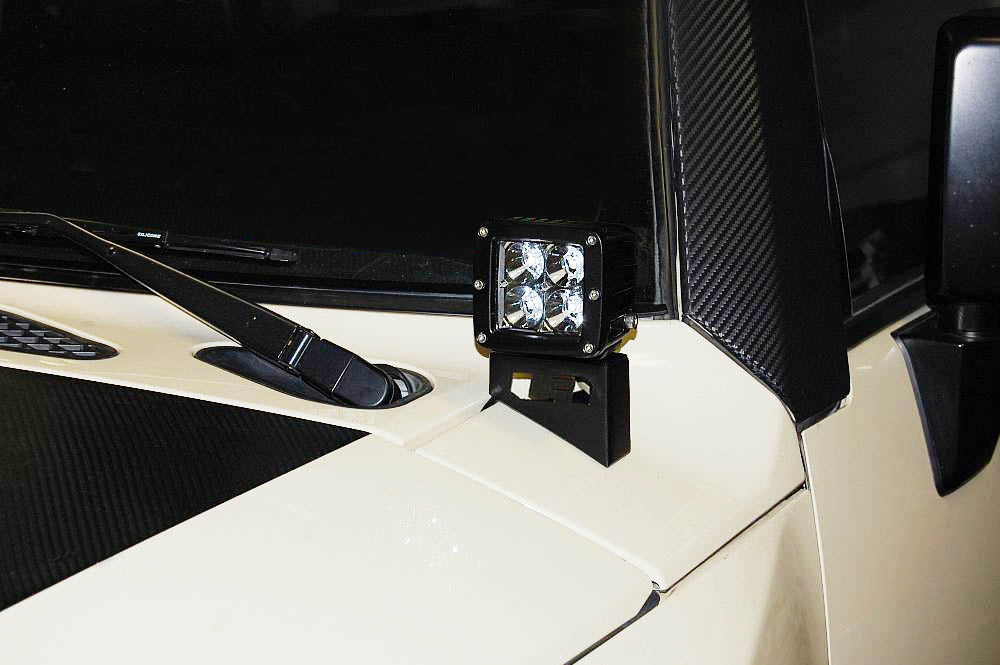 Hood Mount Windshield A-Pillar LED Ditch Light Bracket For Toyota FJ Cruiser