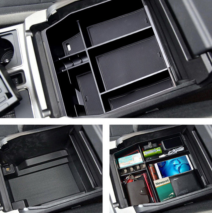 Center Console Organizer Compartment Box w/Inside Mats For 2015-20 Ford F-150