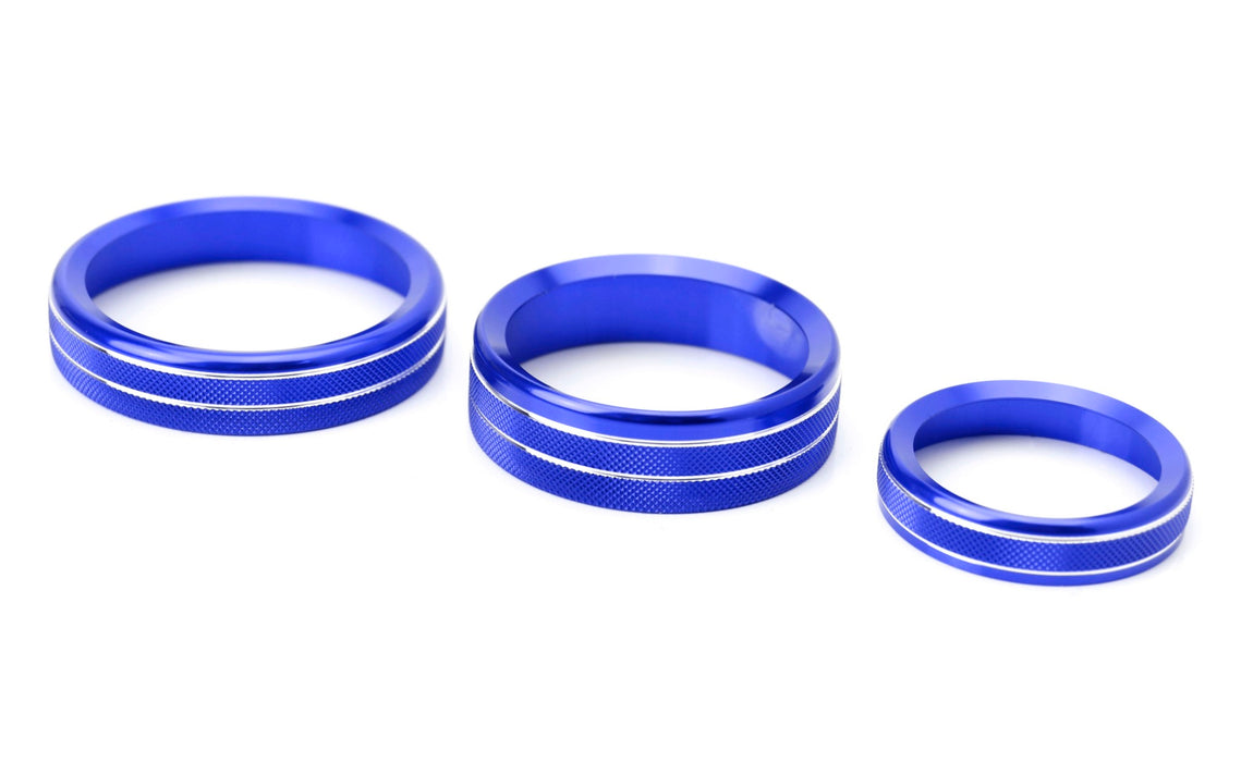 6pc Blue AC Stereo Volume/Tune Trailer Switch Knob Ring Covers For 2016-20 F-150