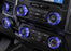 6pc Blue AC Stereo Volume/Tune Trailer Switch Knob Ring Covers For 2016-20 F-150