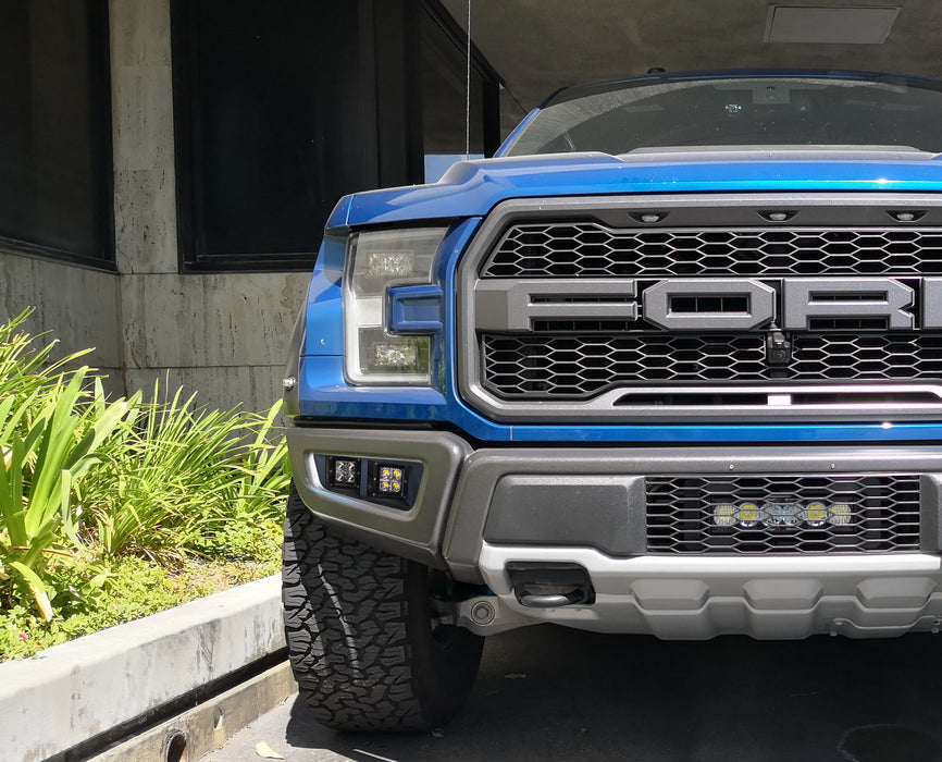 Dual White/Amber LED Pod Fog Kit w/ Opening Panel Cover, Wiring For 17-20 Raptor