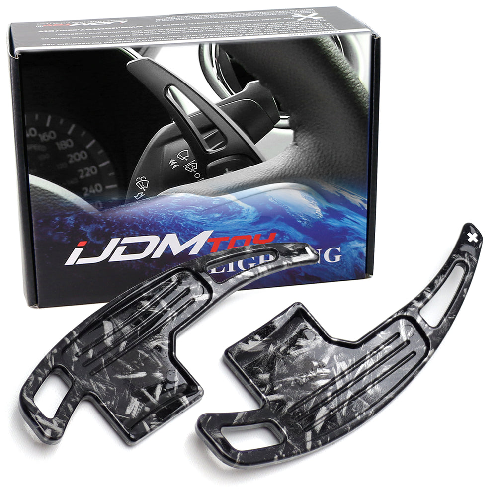 Forged Carbon Fiber Pattern Large Steering Wheel Paddle Shifter For Ford Mustang