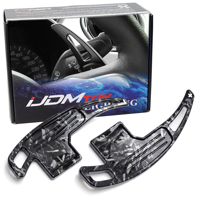 Forged Carbon Fiber Pattern Large Steering Wheel Paddle Shifter For Ford Mustang