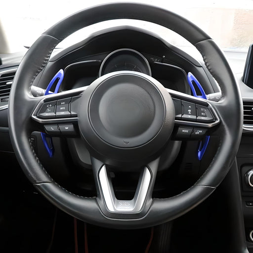 Blue Aluminum Steering Wheel Paddle Shifter Extensions For Mazda 3 6 CX3 CX5 CX9