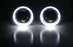 VW GTI Style White LED Halo Ring Angel Eye Shrouds For 3" H1 Headlamp Projector