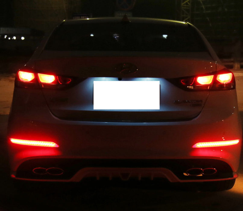 Full LED Bumper Reflector Brake/Sequential Signal Lamp For 17-18 Hyundai Elantra