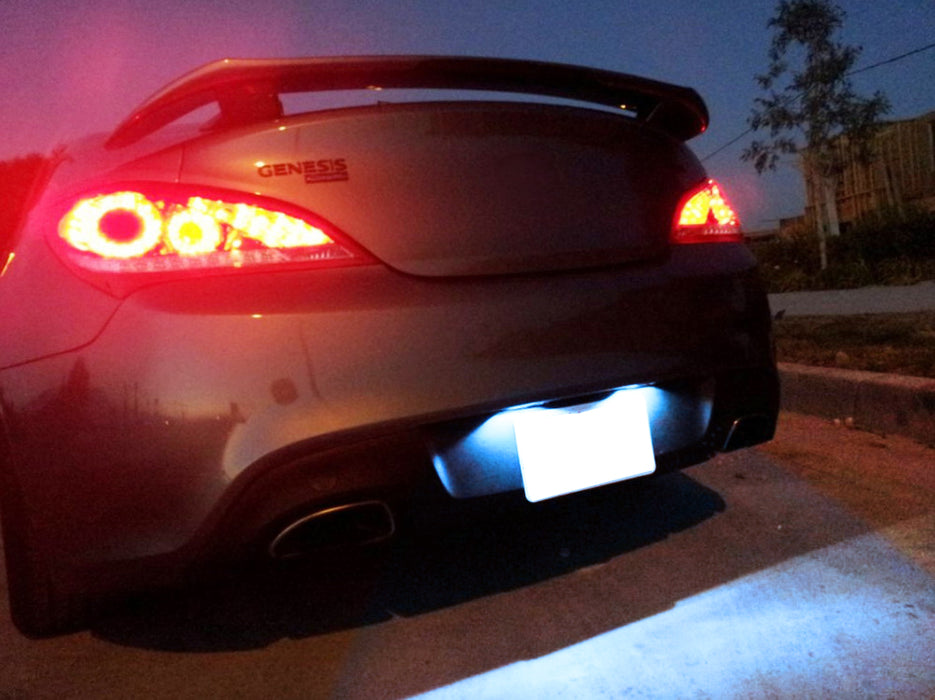 Aqua Ice Blue Full LED License Plate Lamps For Hyundai Veloster Genesis Kia Soul