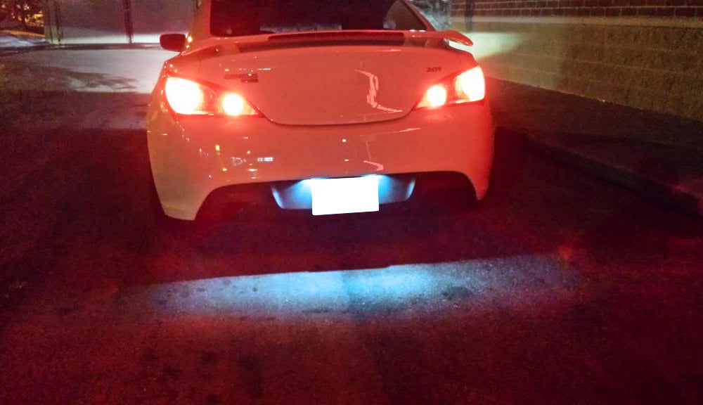Aqua Ice Blue Full LED License Plate Lamps For Hyundai Veloster Genesis Kia Soul