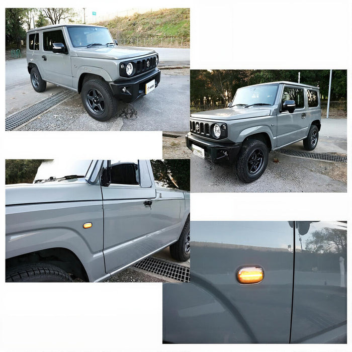 Smoke Lens Sequential Blink LED Side Markers For JDM Suzuki 2005-12, 18-up Jimny