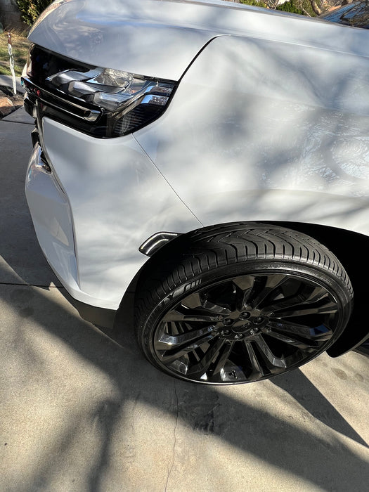 Smoked Lens White Double-Stripe LED Side Markers For 21+ Suburban/Yukon/Escalade