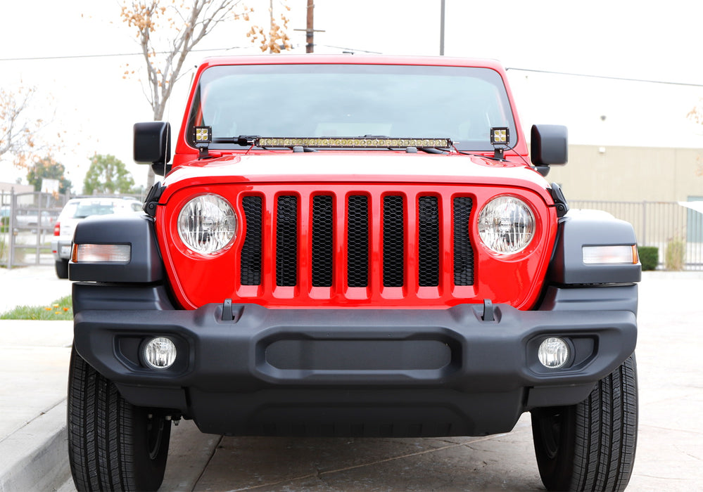 Front Hood Mount A-Pillar LED Ditch Light Bracket For Wrangler JL, Gladiator JT