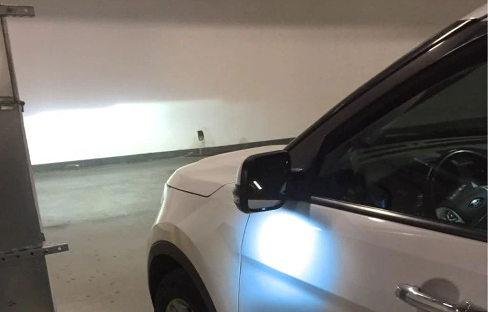 Ice Blue LED Under Side Mirror Puddle Lights For Land Rover Range Rover LR2 LR3