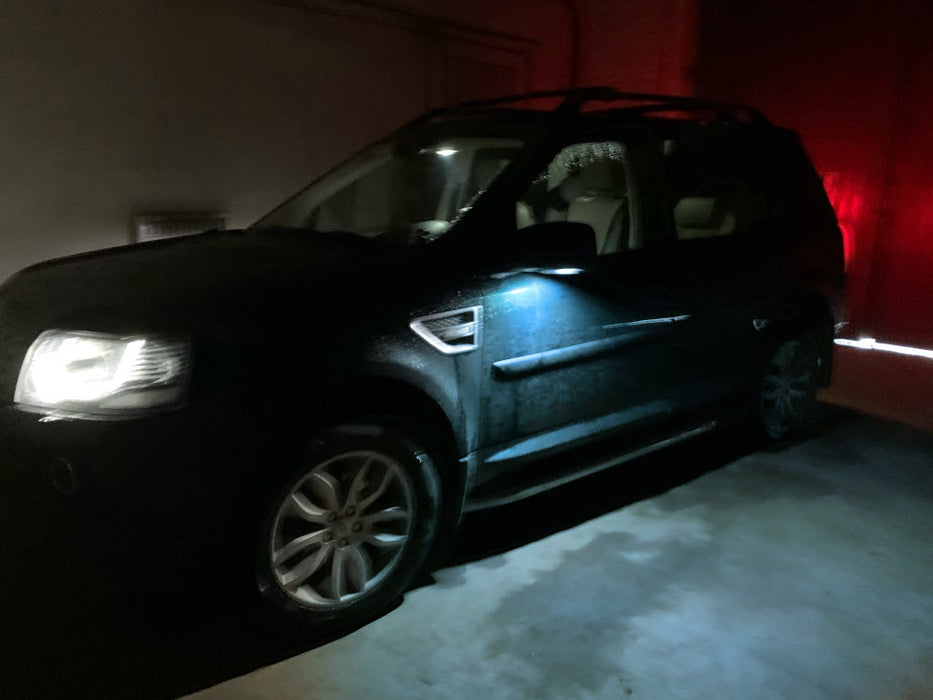 Ice Blue LED Under Side Mirror Puddle Lights For Land Rover Range Rover LR2 LR3
