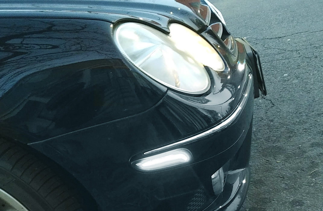 Euro Smoked Lens White LED Side Marker Lights For 2003-09 Mercedes W209/C209 CLK