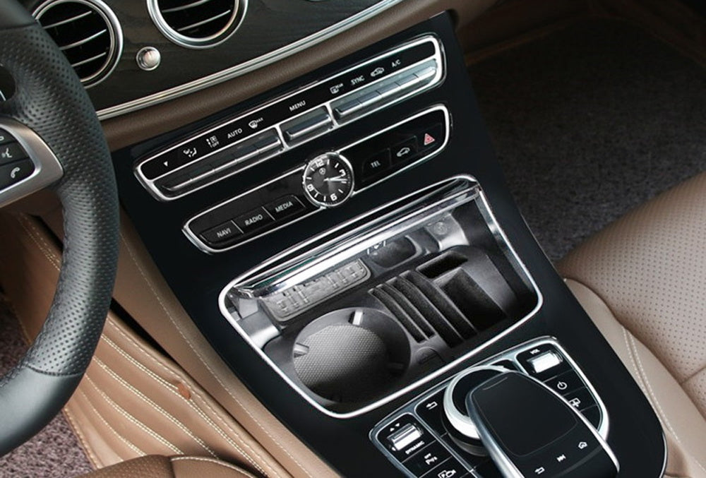 Exact Fit Cup Holder Fit Organizer Tray Box For Mercedes W205 C, X205 GLC W213 E