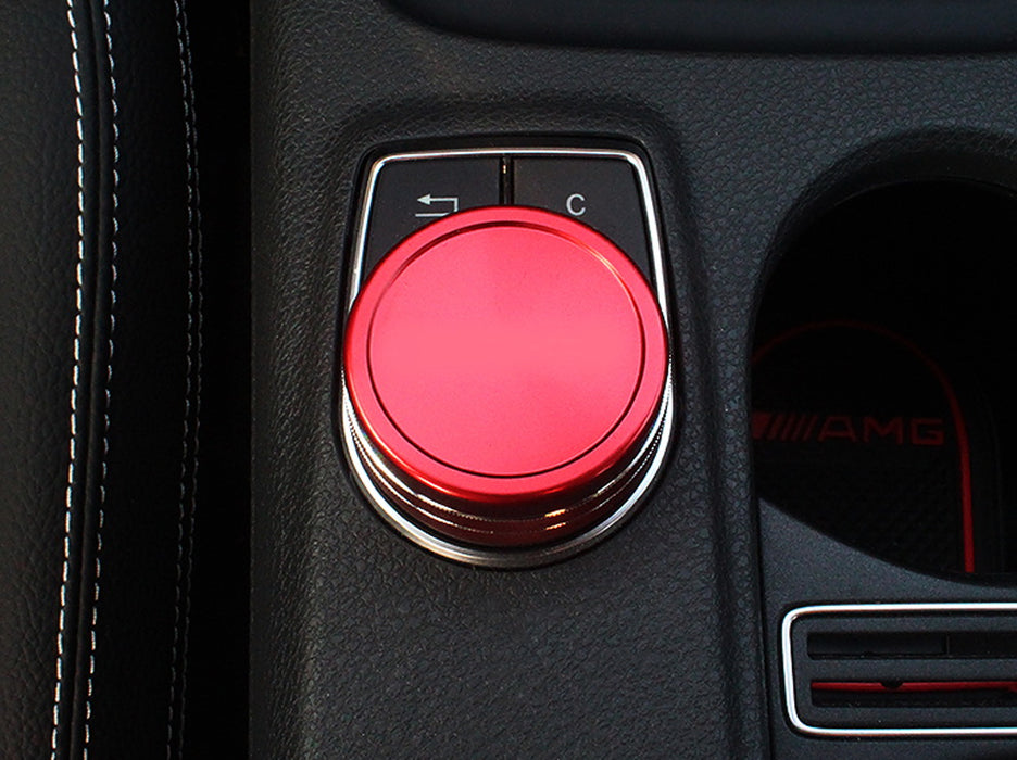Red Center Console Knob Wheel Cover For Mercedes A B C E S CLA GLA GLK ML etc