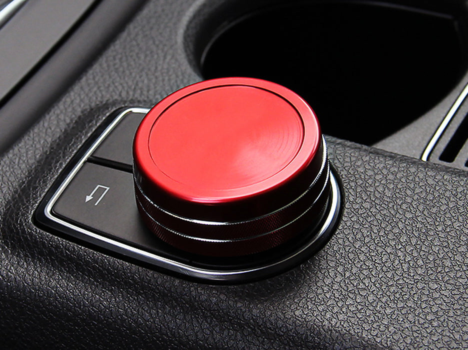 Red Center Console Knob Wheel Cover For Mercedes A B C E S CLA GLA GLK ML etc
