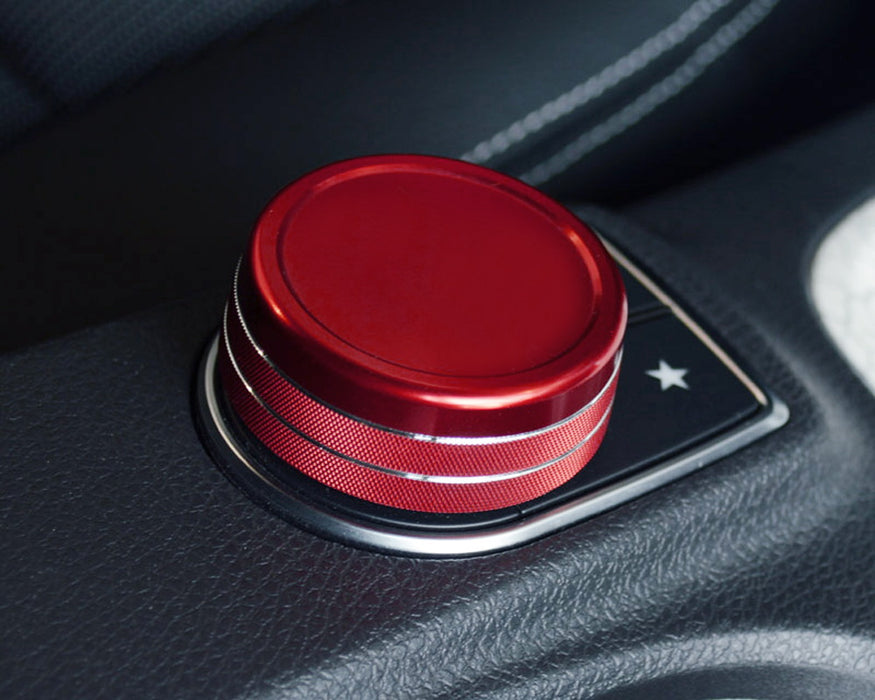 Red Center Console Knob Wheel Cover For Mercedes A B C E S CLA GLA GLK ML etc