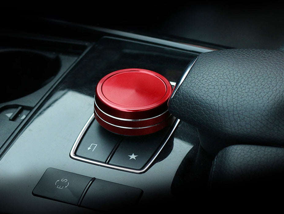 Red Center Console Knob Wheel Cover For Mercedes A B C E S CLA GLA GLK ML etc