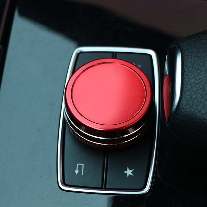 Red Center Console Knob Wheel Cover For Mercedes A B C E S CLA GLA GLK ML etc