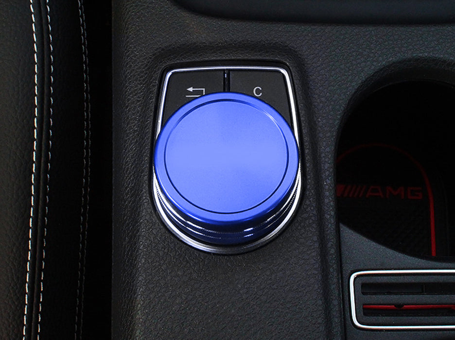 Blue Center Console Knob Wheel Cover For Mercedes A B C E S CLA GLA GLK ML etc