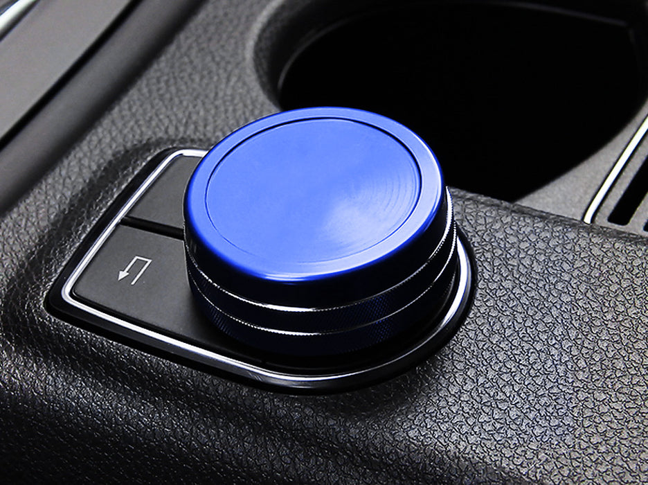 Blue Center Console Knob Wheel Cover For Mercedes A B C E S CLA GLA GLK ML etc