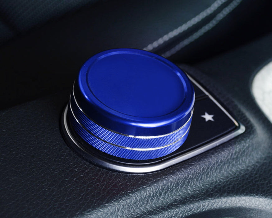 Blue Center Console Knob Wheel Cover For Mercedes A B C E S CLA GLA GLK ML etc