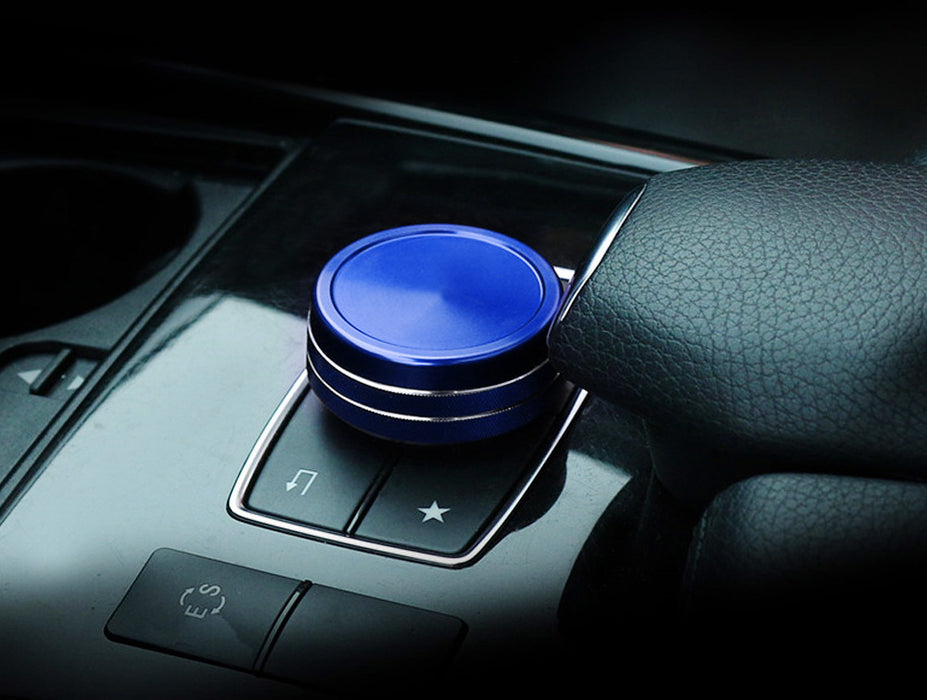 Blue Center Console Knob Wheel Cover For Mercedes A B C E S CLA GLA GLK ML etc