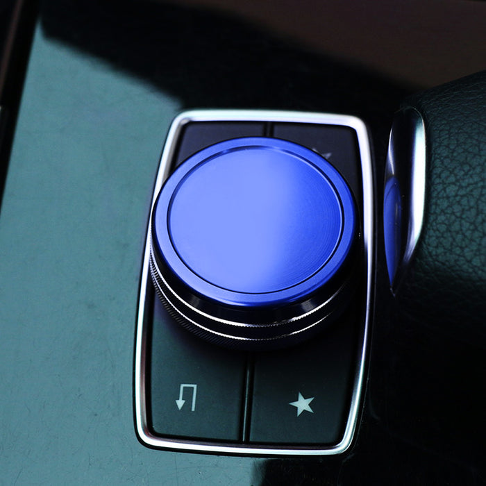 Blue Center Console Knob Wheel Cover For Mercedes A B C E S CLA GLA GLK ML etc