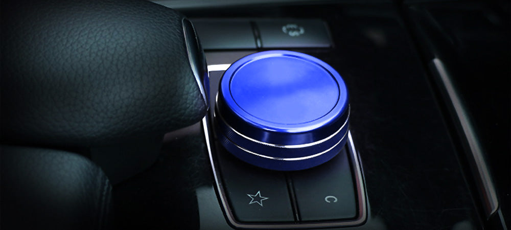 Blue Center Console Knob Wheel Cover For Mercedes A B C E S CLA GLA GLK ML etc
