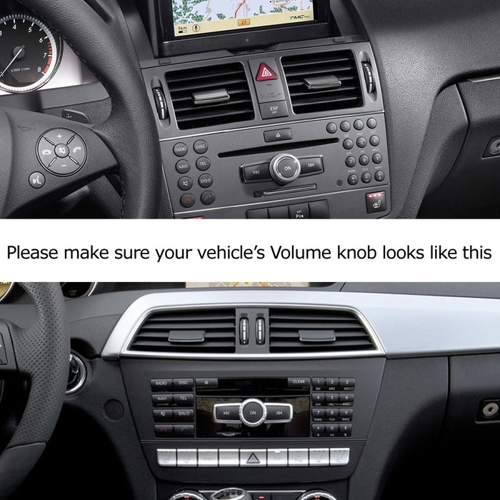 Blue Stereo Volume Control Knob Cover For Mercedes A B C E S CLA GLA GLK ML GL