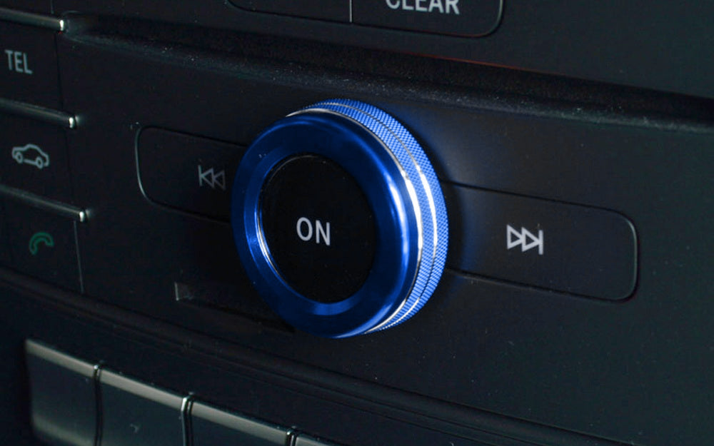 Blue Stereo Volume Control Knob Cover For Mercedes A B C E S CLA GLA GLK ML GL
