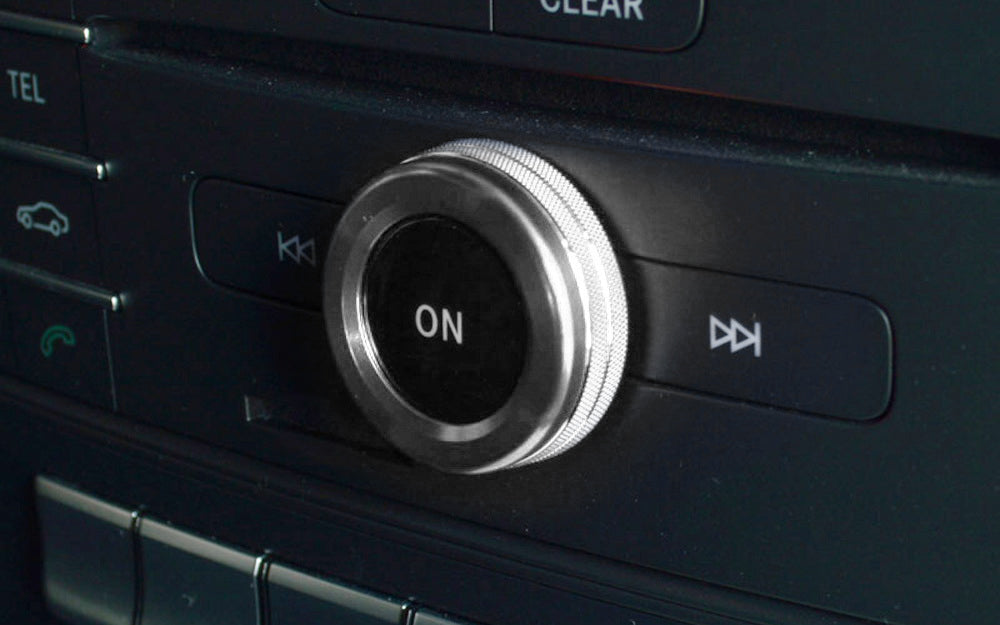 Silver Stereo Volume Control Knob Cover For Mercedes A B C E S CLA GLA GLK ML GL