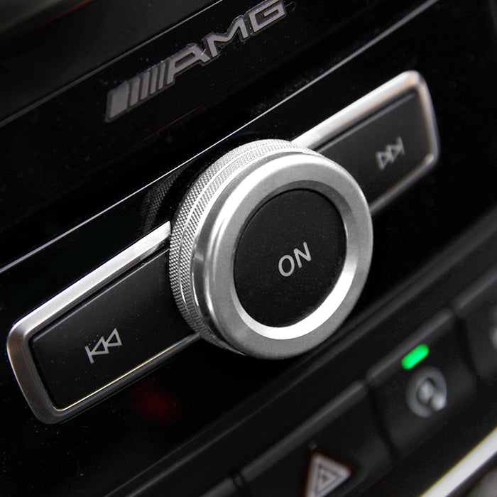Silver Stereo Volume Control Knob Cover For Mercedes A B C E S CLA GLA GLK ML GL