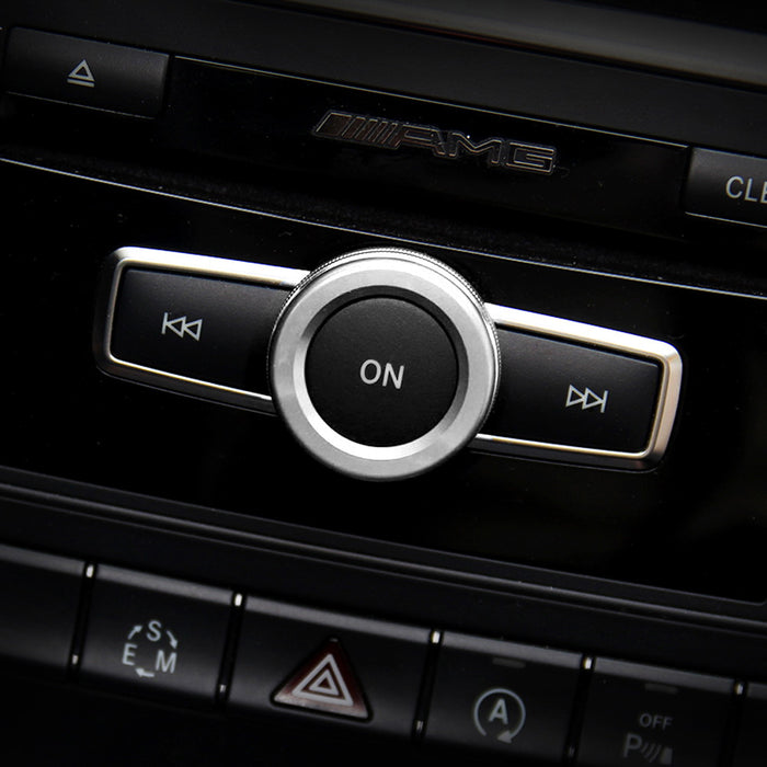 Silver Stereo Volume Control Knob Cover For Mercedes A B C E S CLA GLA GLK ML GL