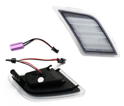 Euro Clear Lens White LED Side Marker Lights For 08-11 Mercedes W204 C300 C350